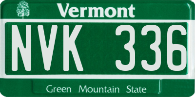VT license plate NVK336