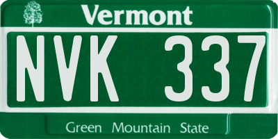 VT license plate NVK337