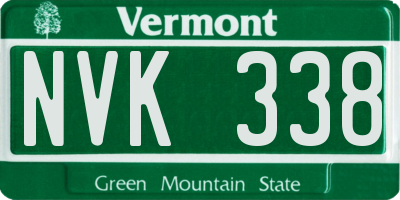 VT license plate NVK338