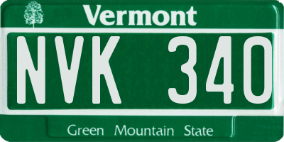 VT license plate NVK340