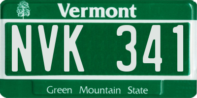 VT license plate NVK341