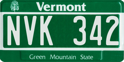 VT license plate NVK342