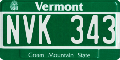 VT license plate NVK343