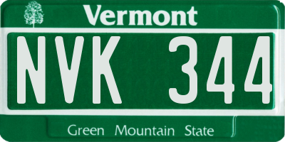 VT license plate NVK344