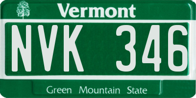 VT license plate NVK346