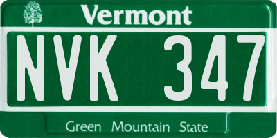 VT license plate NVK347