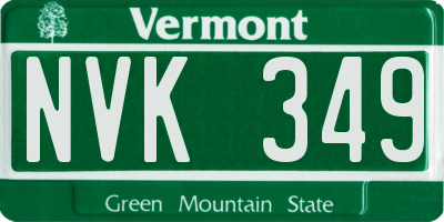 VT license plate NVK349