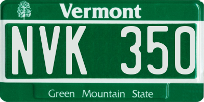 VT license plate NVK350