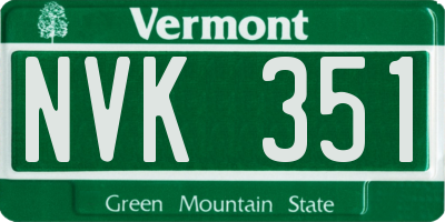 VT license plate NVK351