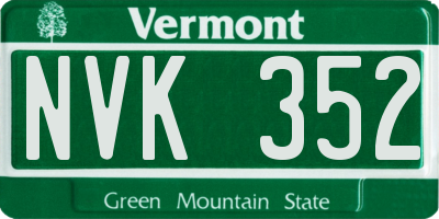 VT license plate NVK352