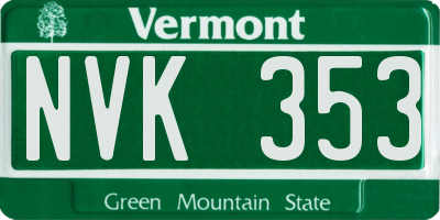 VT license plate NVK353