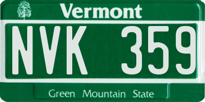VT license plate NVK359