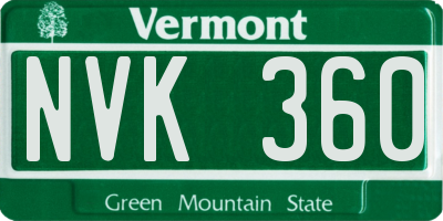 VT license plate NVK360