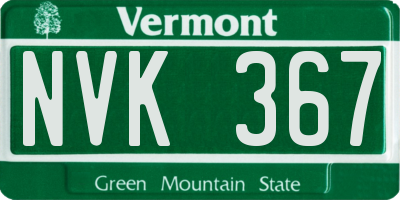 VT license plate NVK367