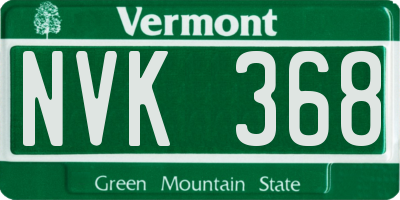 VT license plate NVK368
