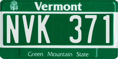 VT license plate NVK371