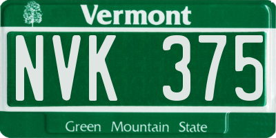 VT license plate NVK375