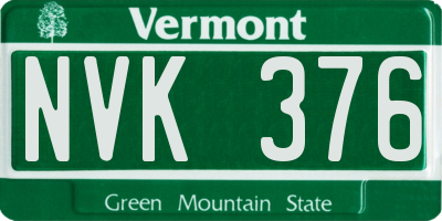 VT license plate NVK376