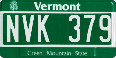 VT license plate NVK379