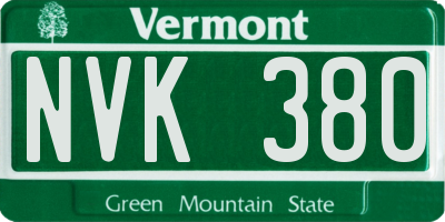 VT license plate NVK380