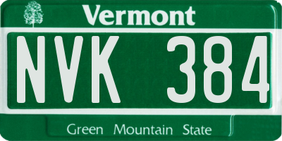 VT license plate NVK384
