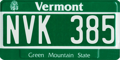 VT license plate NVK385