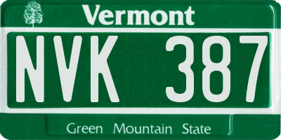 VT license plate NVK387