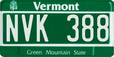 VT license plate NVK388