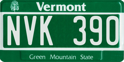 VT license plate NVK390