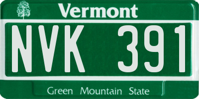 VT license plate NVK391
