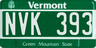 VT license plate NVK393