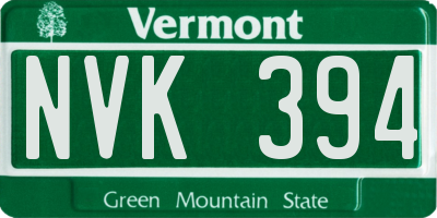 VT license plate NVK394