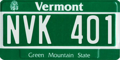 VT license plate NVK401
