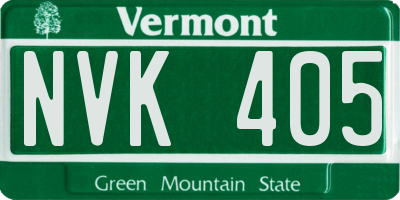 VT license plate NVK405