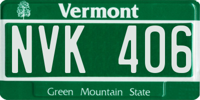 VT license plate NVK406