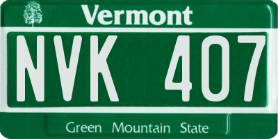 VT license plate NVK407
