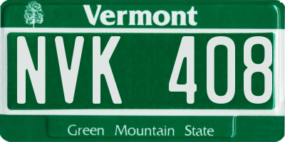 VT license plate NVK408
