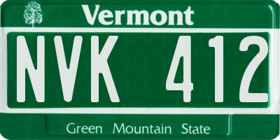 VT license plate NVK412