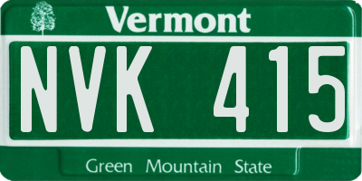 VT license plate NVK415