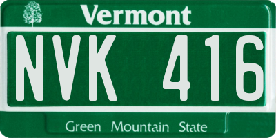 VT license plate NVK416