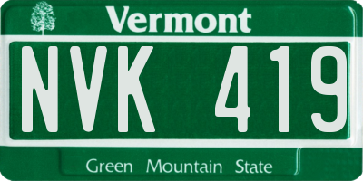 VT license plate NVK419