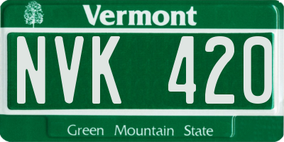 VT license plate NVK420