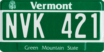 VT license plate NVK421