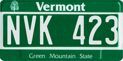 VT license plate NVK423