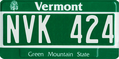 VT license plate NVK424
