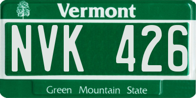 VT license plate NVK426