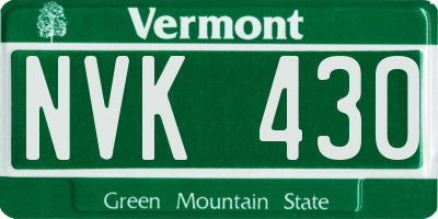 VT license plate NVK430
