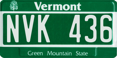 VT license plate NVK436