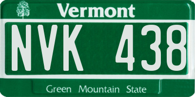 VT license plate NVK438