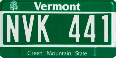 VT license plate NVK441